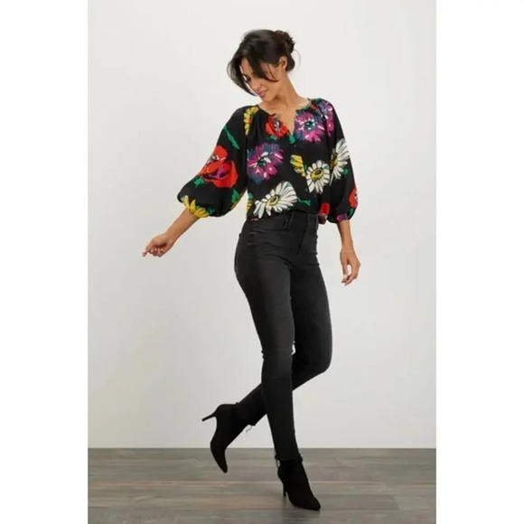 Tucker NYC The Classic Blouse Great Lawn Black Size S - Picture 2 of 7